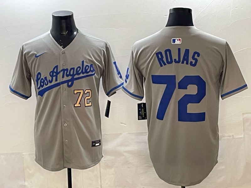 Men 2025 Los Angeles Dodgers #72 Rojas Grey Game Nike MLB Jersey style 002->los angeles dodgers->MLB Jersey
